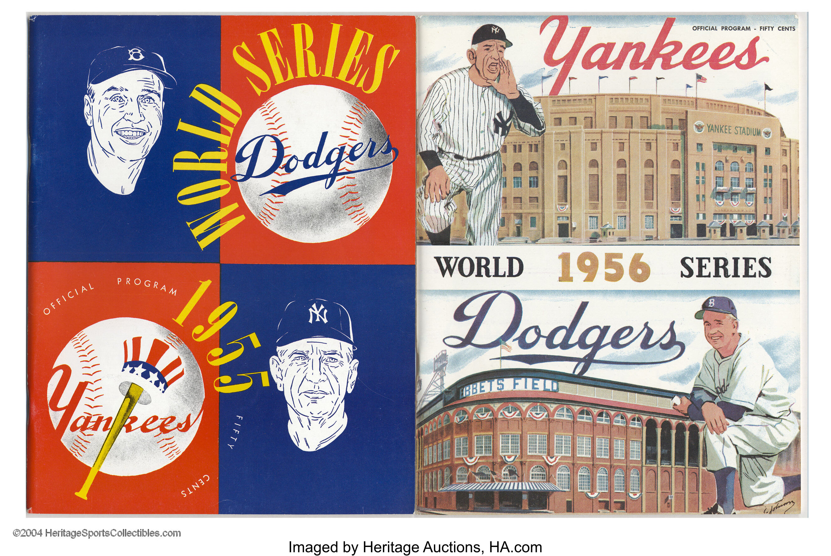 Sold at Auction: 1956 Yankees Vs. Dodgers World Series Program