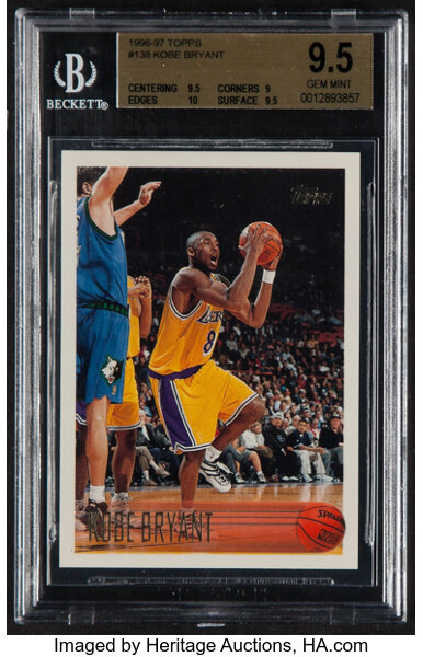 1996 Topps Kobe Bryant #138 BGS Gem Mint 9.5.... Basketball Cards