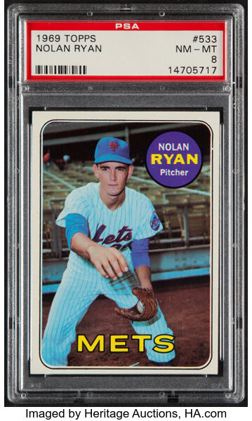 1969 Topps New York Mets Nolan Ryan #533 Psa 8