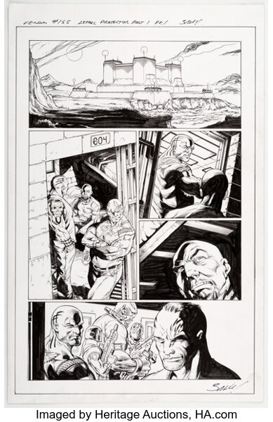 Original Comic Art:Story Page, Mark Bagley and John Dell Venom Lethal Protector #1 Story Page 1 Original Art (Marvel, 2016)...