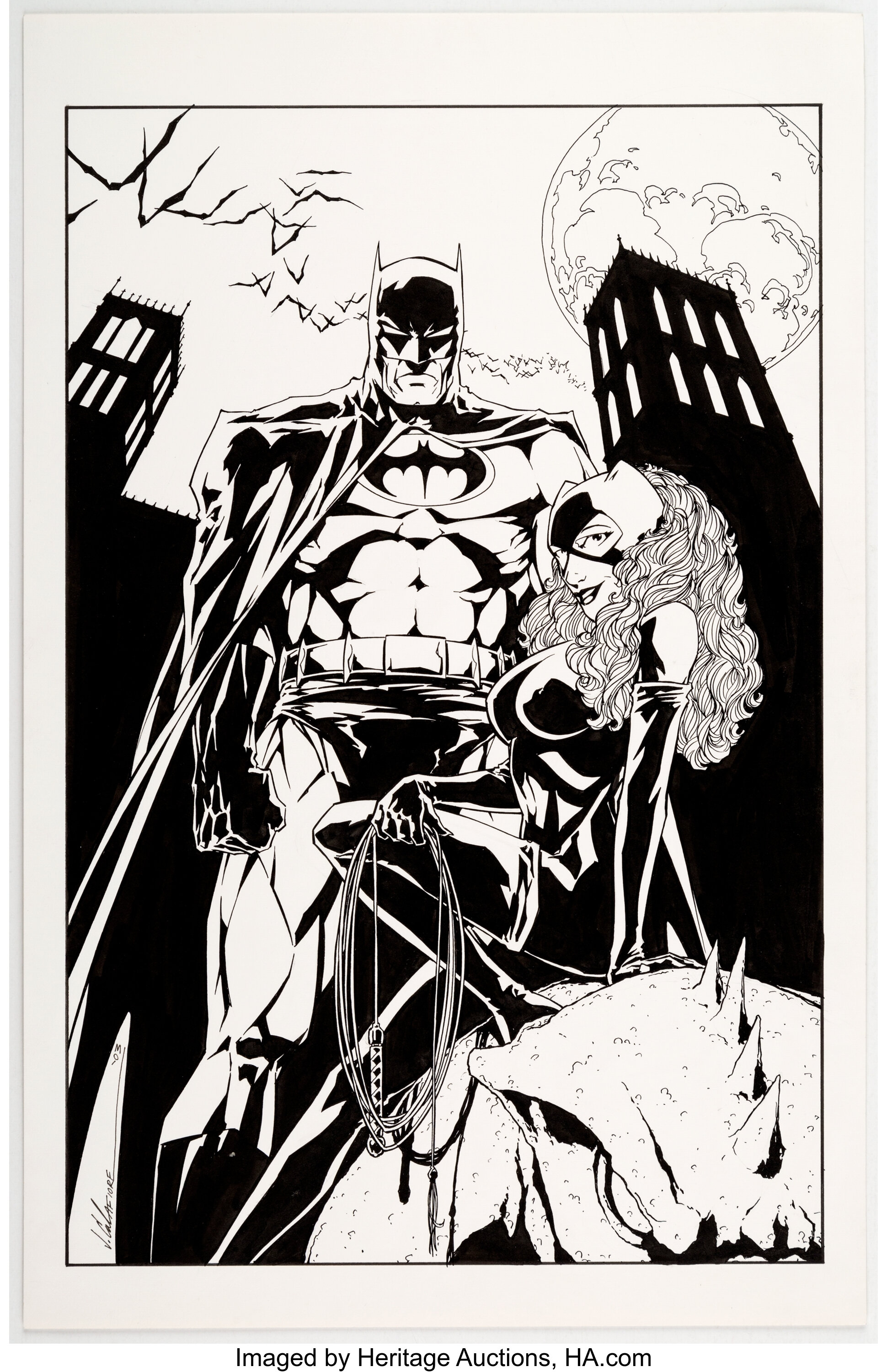 Jim Calafiore -Batman and Catwoman Specialty Illustration Original ...