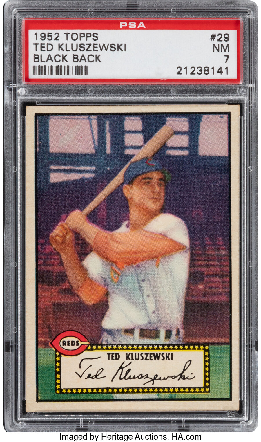 1952 Topps Ted Kluszewski (Black Back) #29 PSA NM 7