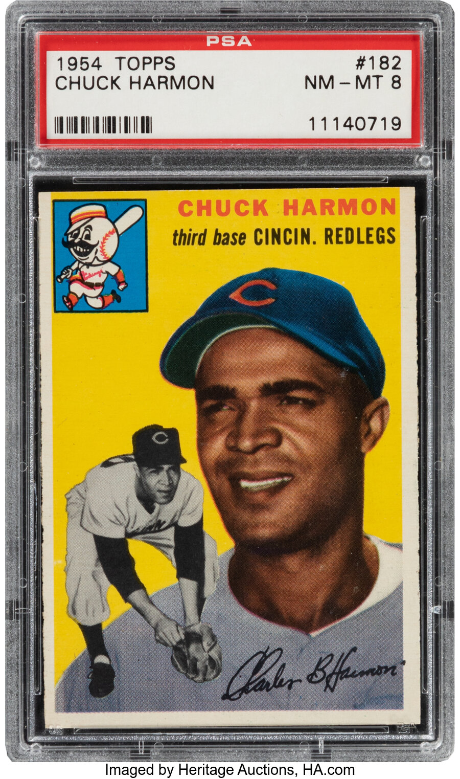 1954 Topps Chuck Harmon #182 PSA NM-MT 8