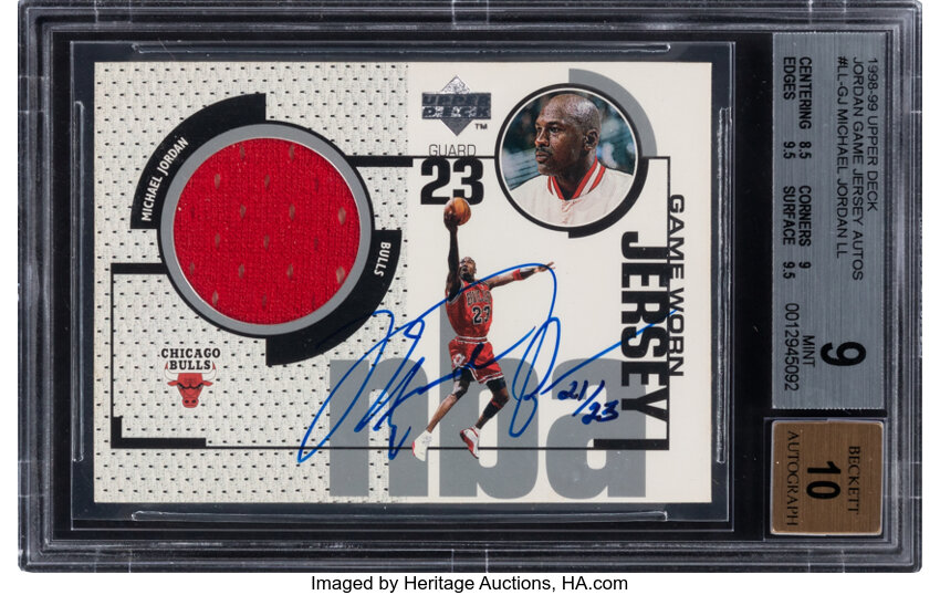 1998 Upper Deck Michael Jordan (Game Jersey Autograph) #LLGJ BGS