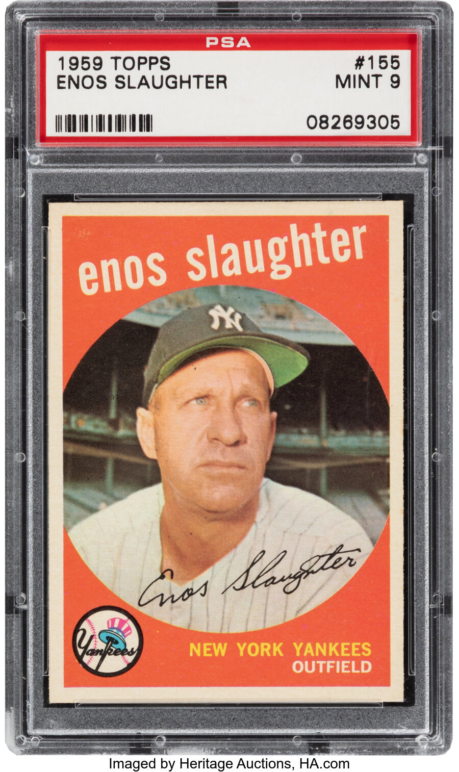 1959 Topps Enos Slaughter #155 PSA Mint 9 - None Higher!