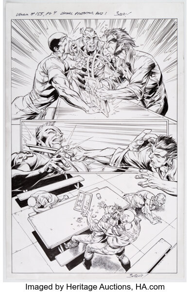 Original Comic Art:Story Page, Mark Bagley and John Dell Venom #155 Story Page 4 Original Art (Marvel, 2017)....