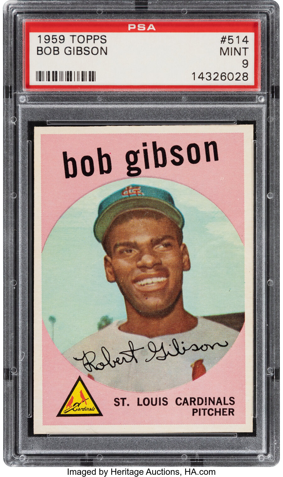 1959 Topps Bob Gibson #514 PSA Mint 9 - Three Higher