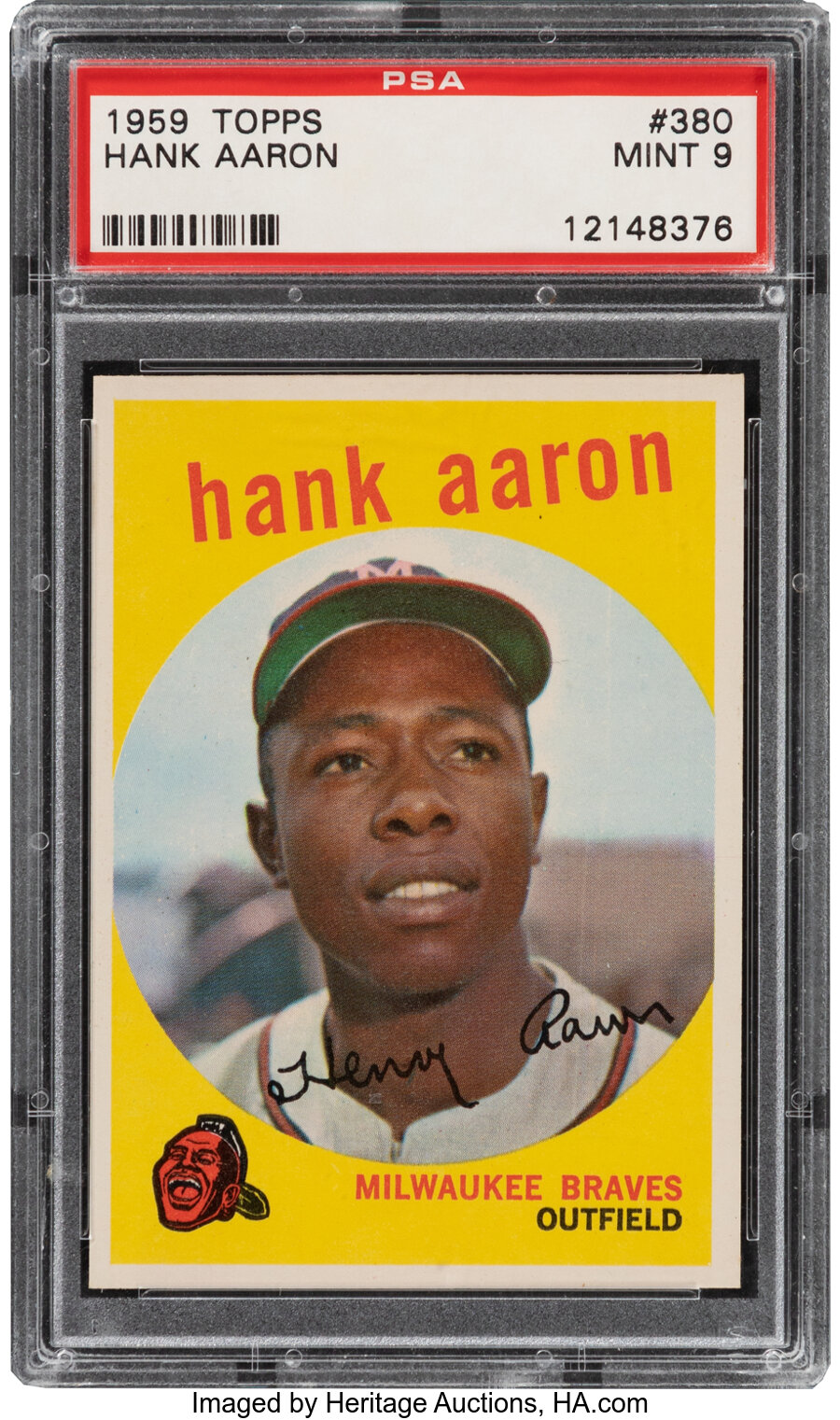 1959 Topps Hank Aaron #380 PSA Mint 9 - Only One Higher