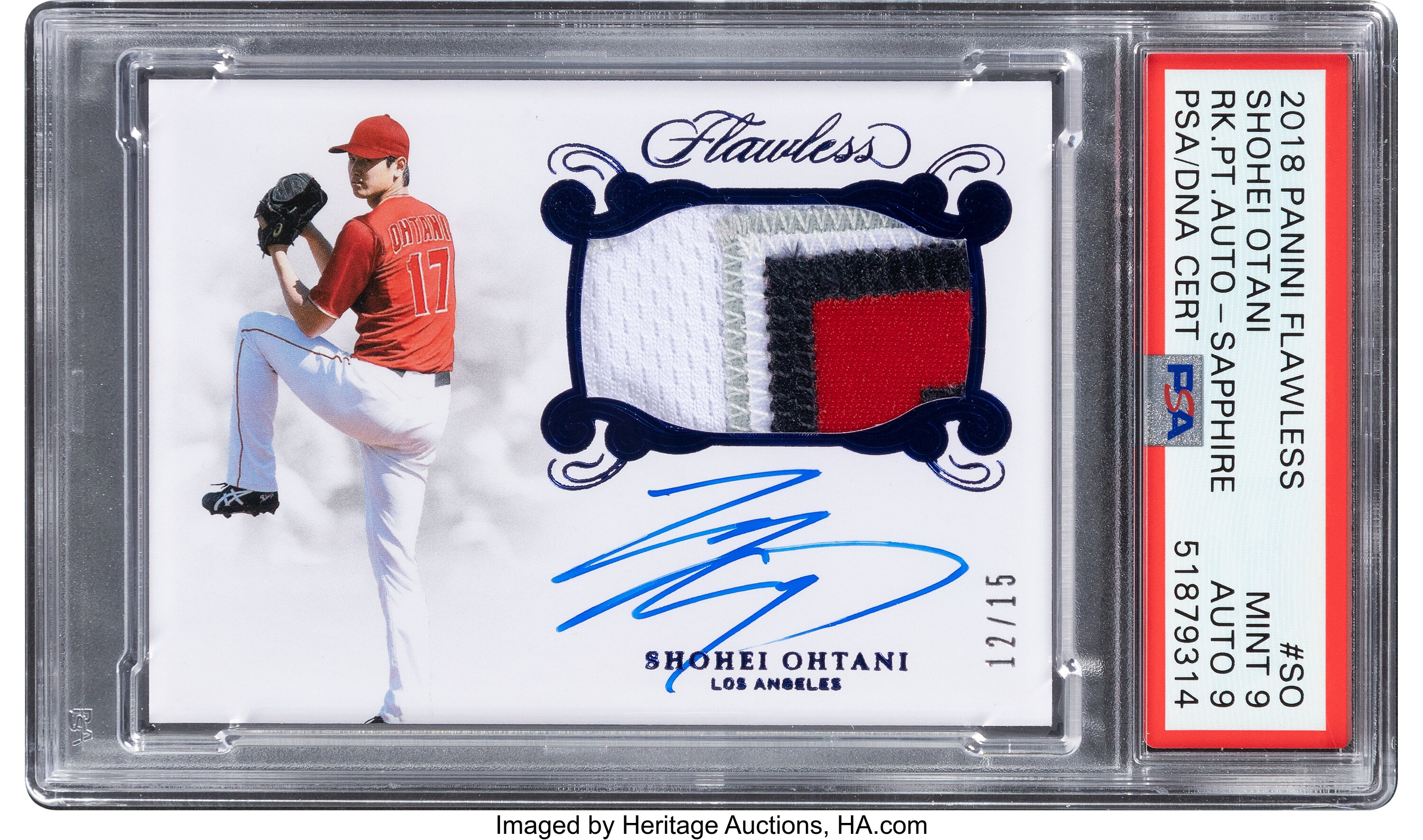 2019 Panini Flawless Signatures Sapphire #11 Shohei Ohtani/15 - NM-MT