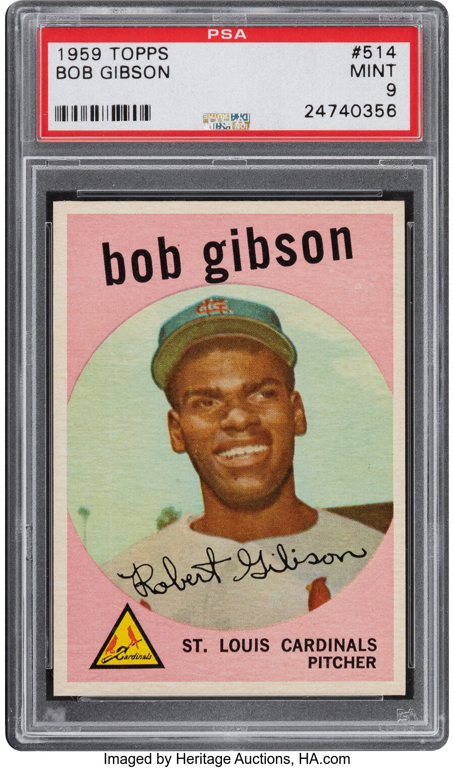 1959 Topps Bob Gibson #514 PSA Mint 9 - Only Three Higher