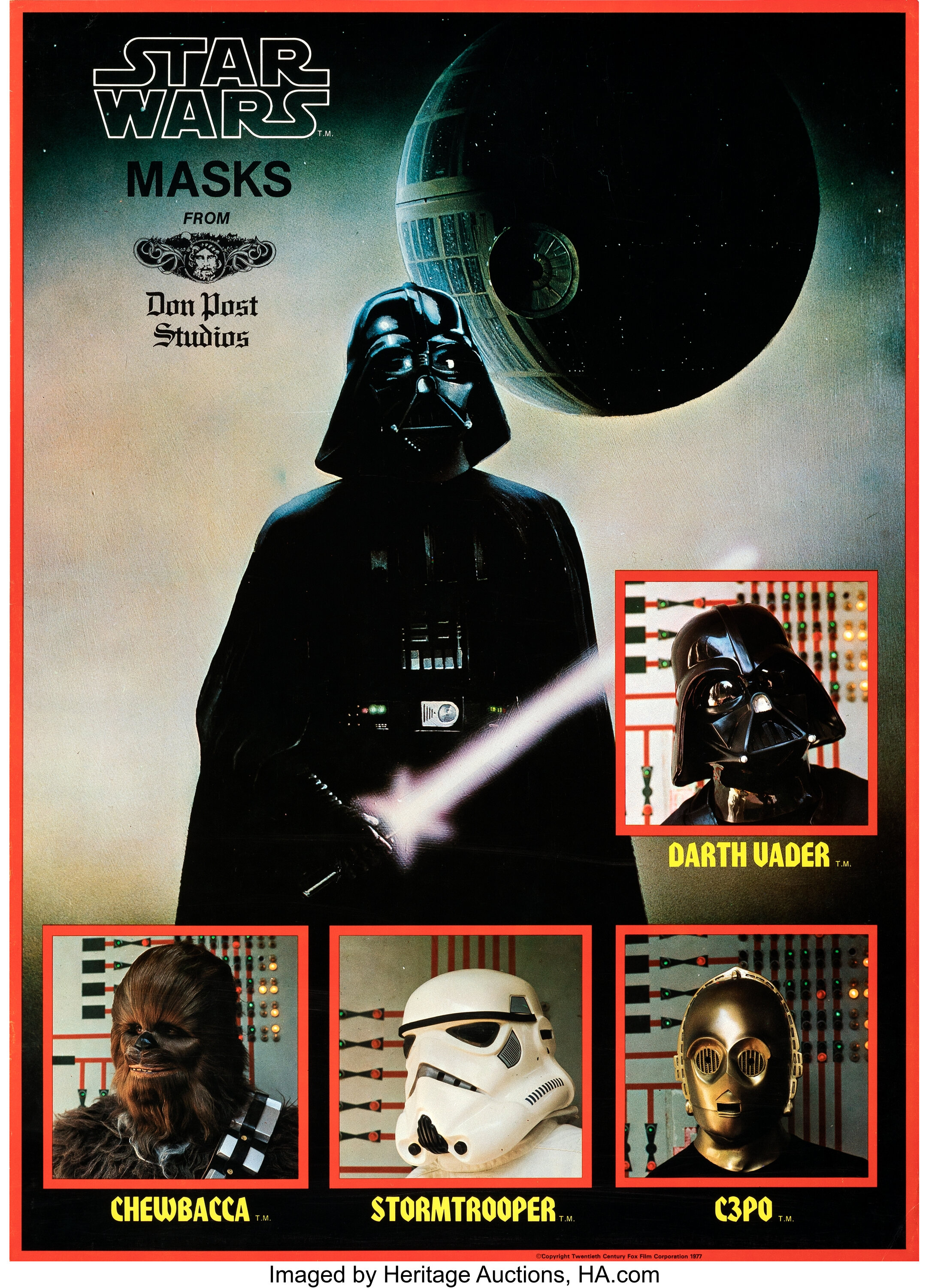 Star Wars: Don Post Studios Masks (Don Post, 1977). Rolled, Very | Lot ...