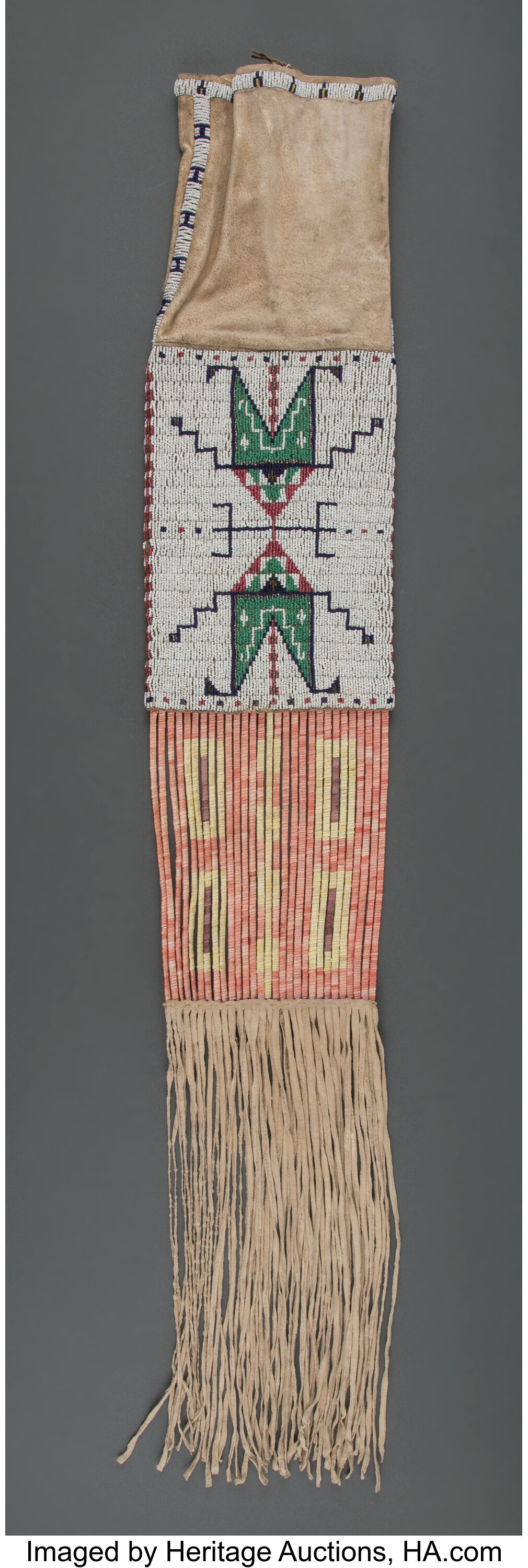 A Sioux Beaded Hide Tobacco Bag... American Indian Art Beadwork and ...