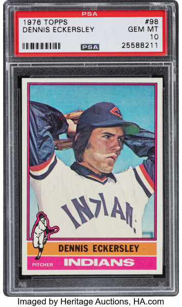1976 Topps Dennis Eckersley #98 PSA Gem Mint 10. Baseball Cards, Lot  #53960
