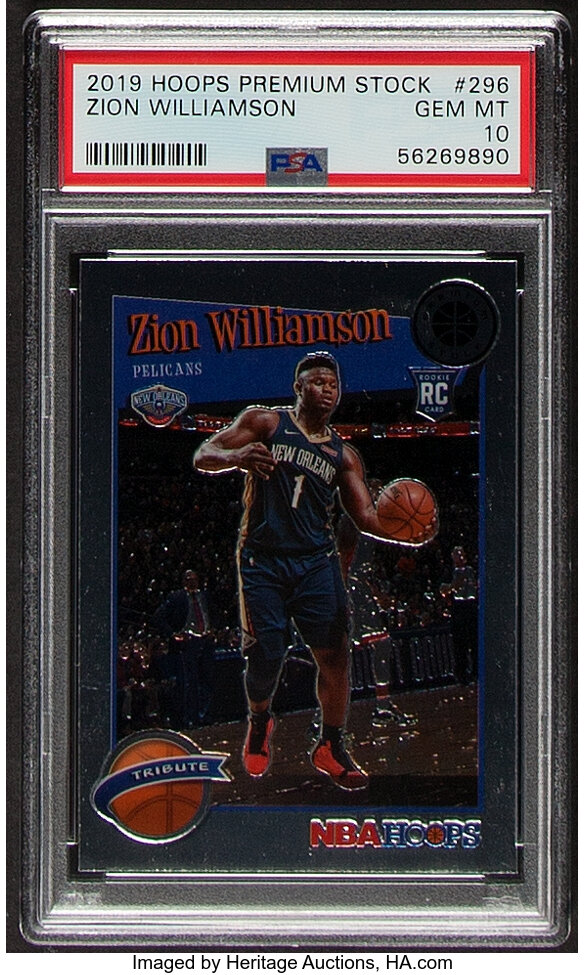 2019 Panini Hoops Premium Stock Zion Williamson #296 PSA Gem Mint