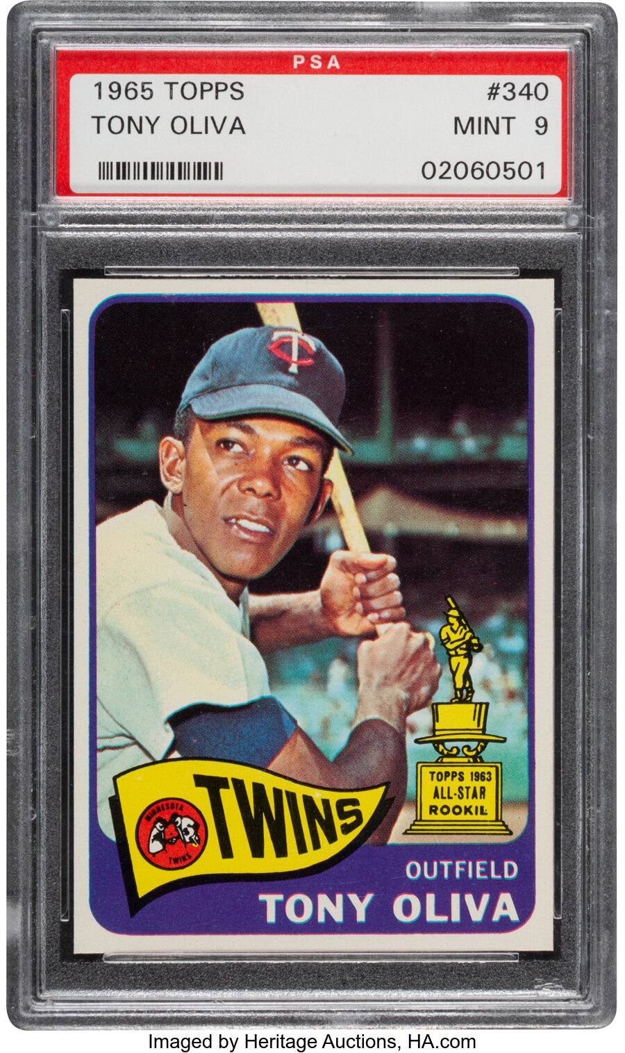 1965 Topps Tony Oliva #340 PSA Mint 9 - Only One Higher!