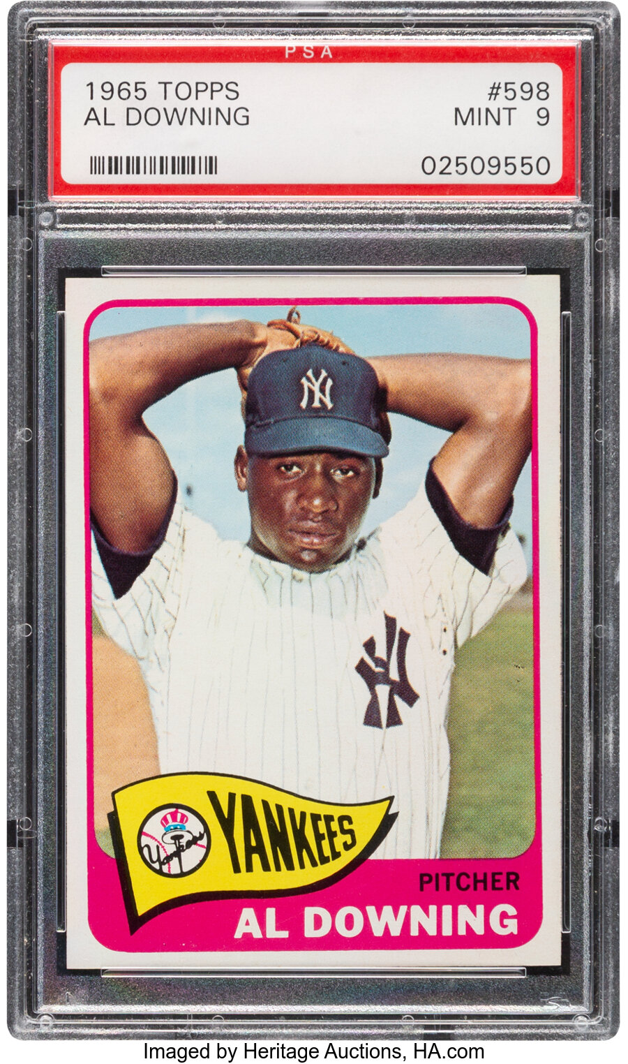 1965 Topps Al Downing #598 PSA Mint 9 - Only One Higher!