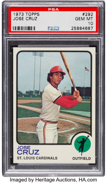 1973 Topps Jose Cruz #292 PSA Gem Mint 10 - Pop Two! Baseball, Lot  #51498