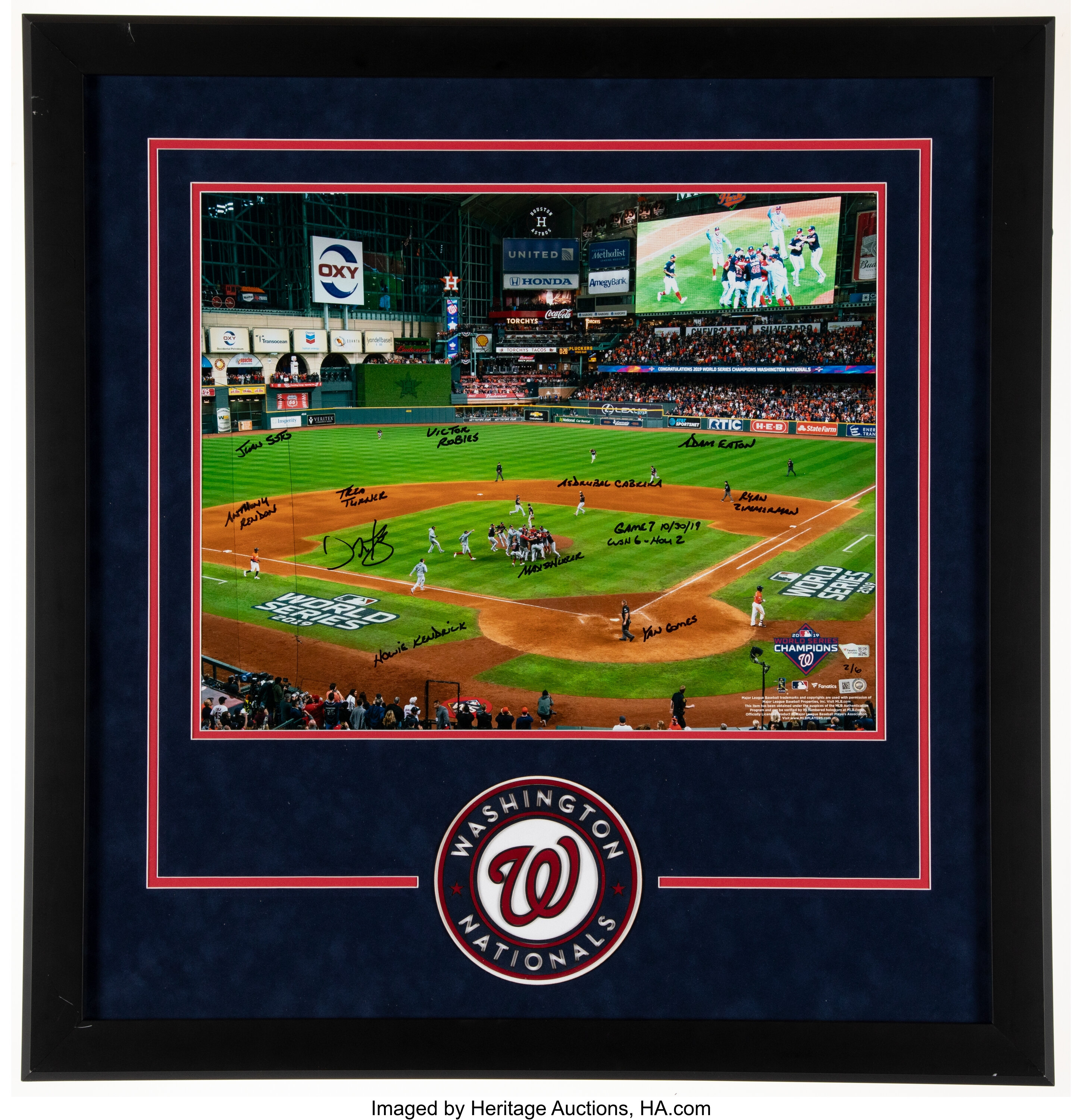 Autographed Washington Nationals Fanatics Authentic Framed 2019