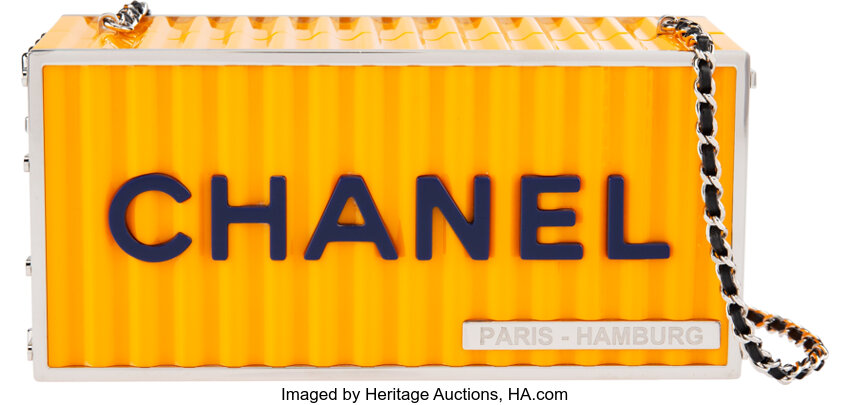 Chanel Paris-Hamburg Yellow Lucite Shipping Container Clutch Bag