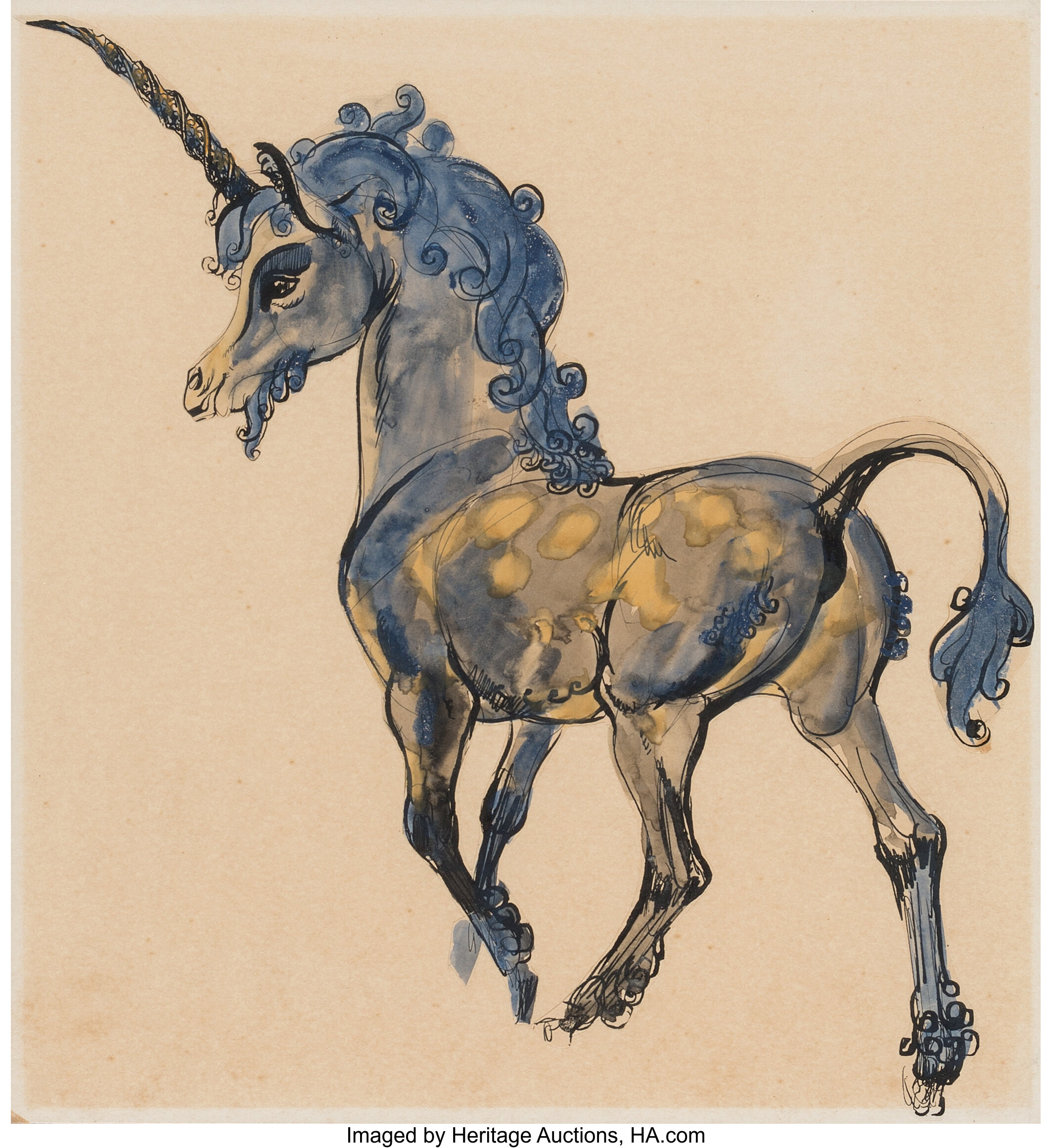 Fantasia Unicorn Concept Painting By Martin Provensen Walt Disney Lot 171 Heritage Auctions