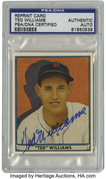 Lot Detail - TED WILLIAMS AUTOGRAPHED 1954 BOWMAN REPRINT BASEBALL CARD -  PSA/DNA AUTHENTIC