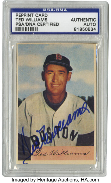 Sold at Auction: Fine 1954 Ted Williams Boston Red Sox