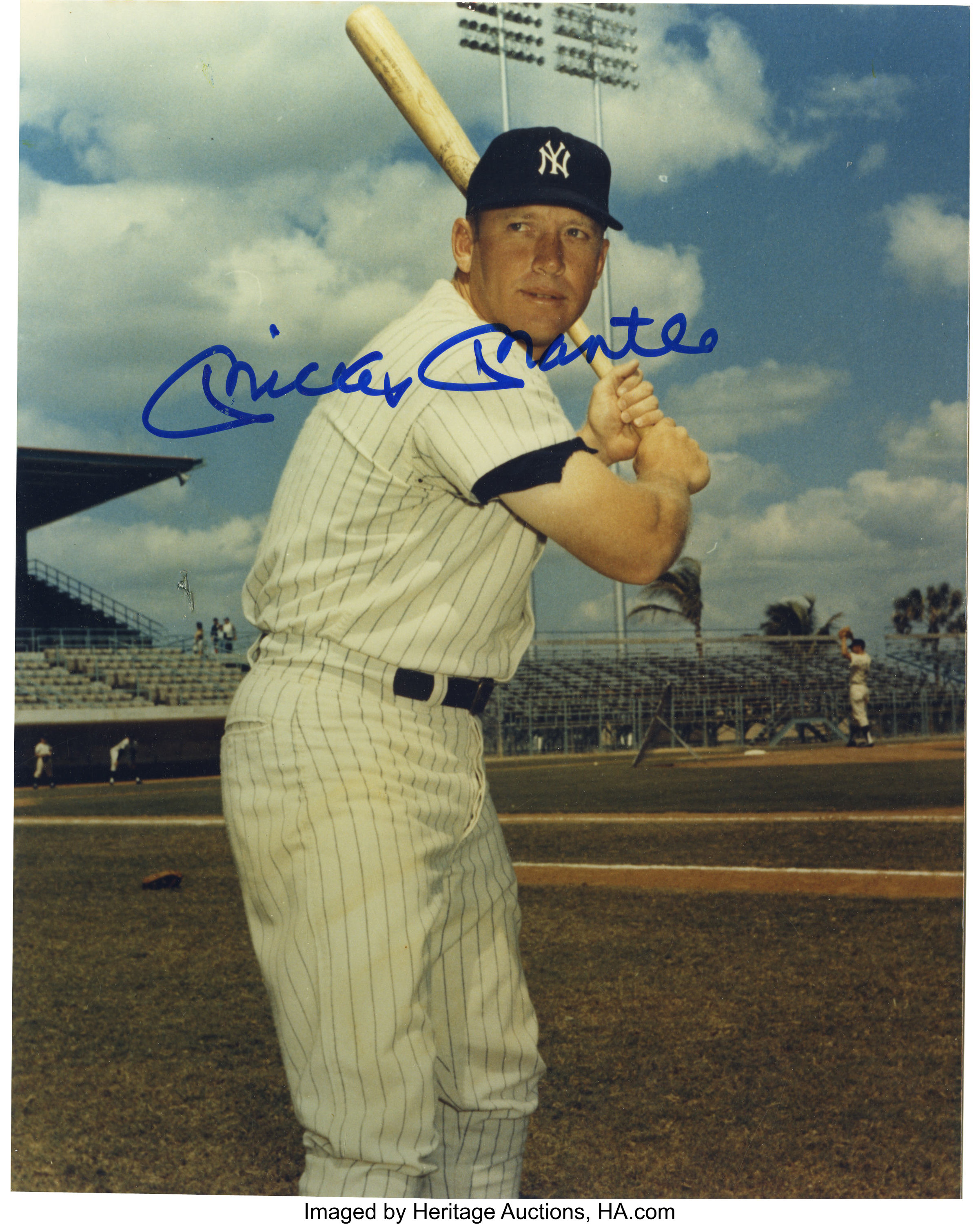 Beautiful Mickey Mantle The Commerce Comet Signed New York