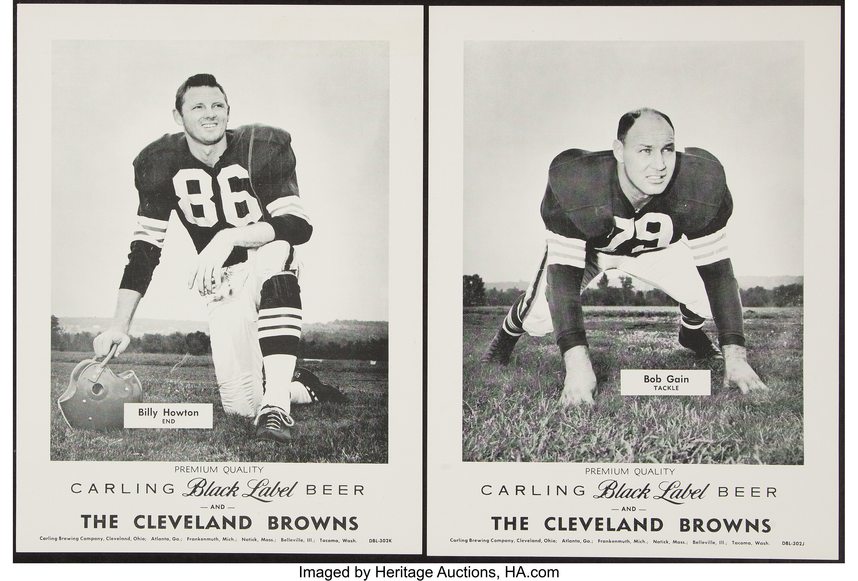 1959 Carling Black Label Cleveland Browns Promotional Photos Near, Lot  #41069