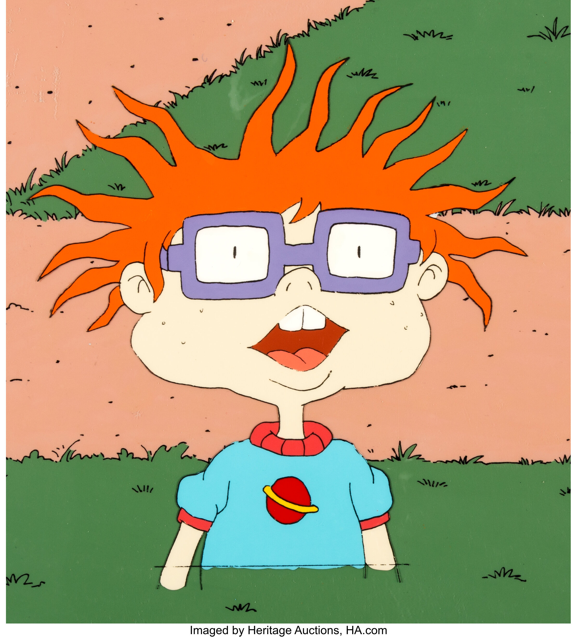 Rugrats Chuckie Finster Production Cel with Master Background | Lot ...