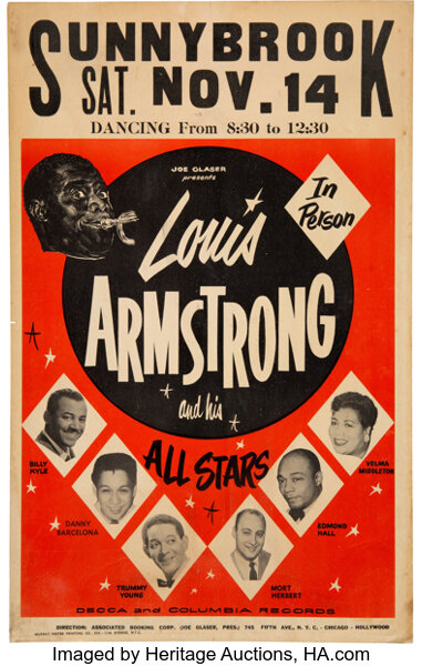 ler tack accent Louis Armstrong & His All-Stars 1959 Pottstown, PA Concert | Lot #90111 |  Heritage Auctions