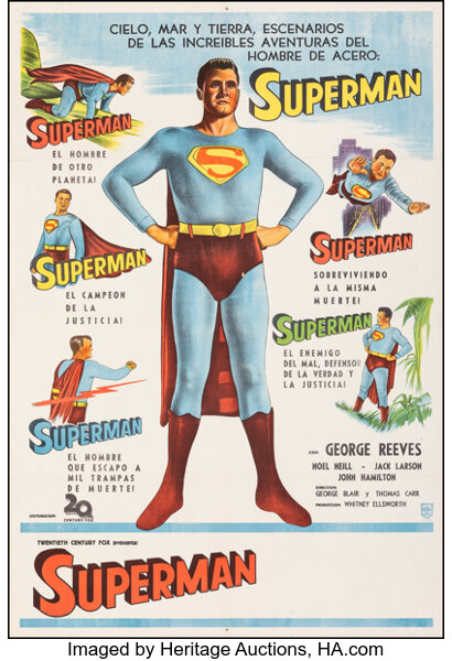 Superman 20th Century Fox 1950s Very Fine On Linen Lot 53439 Heritage Auctions