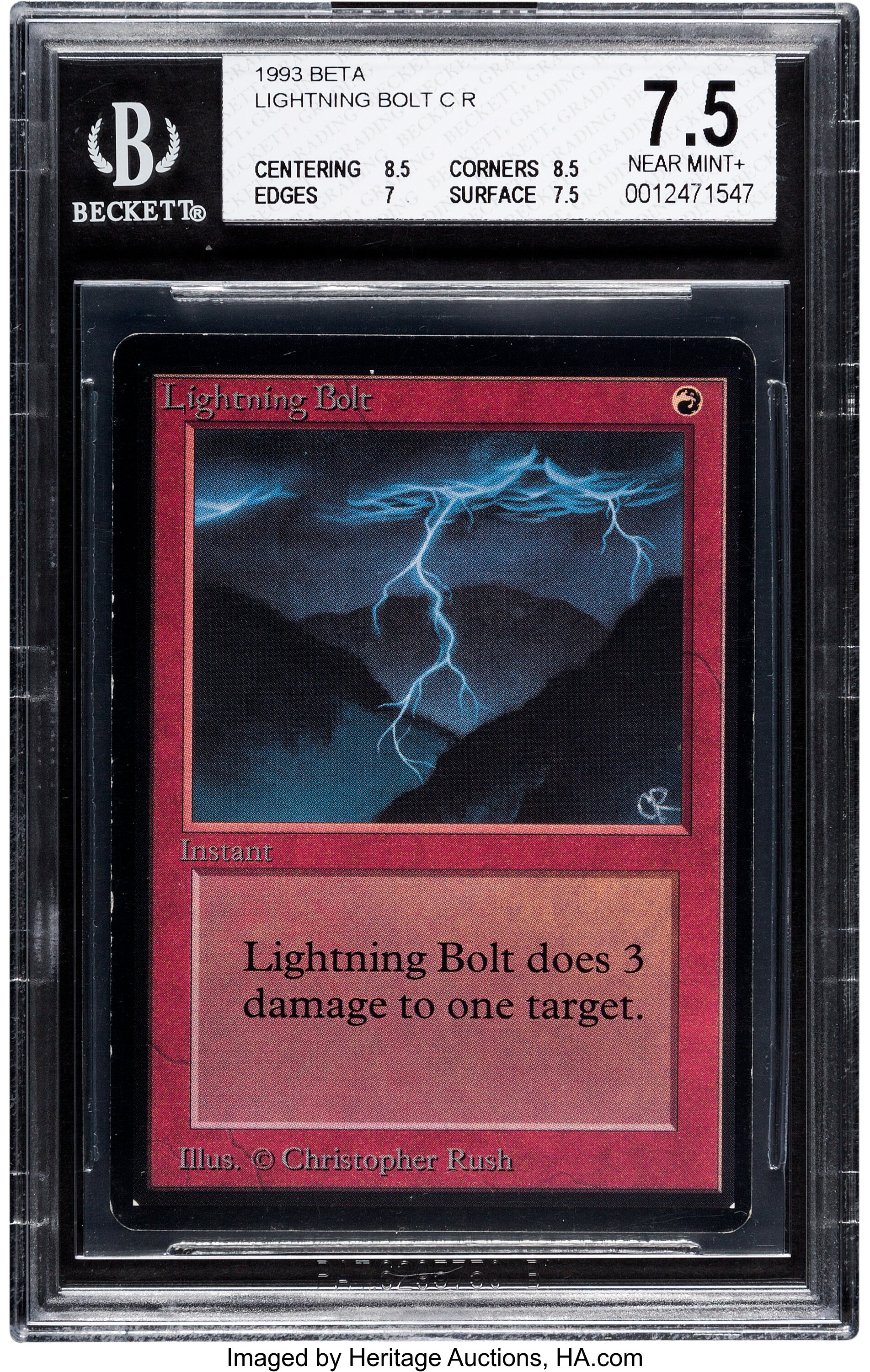 Magic: The Gathering Lightning Bolt Beta Edition (Wizards of the | Lot  #37042 | Heritage Auctions