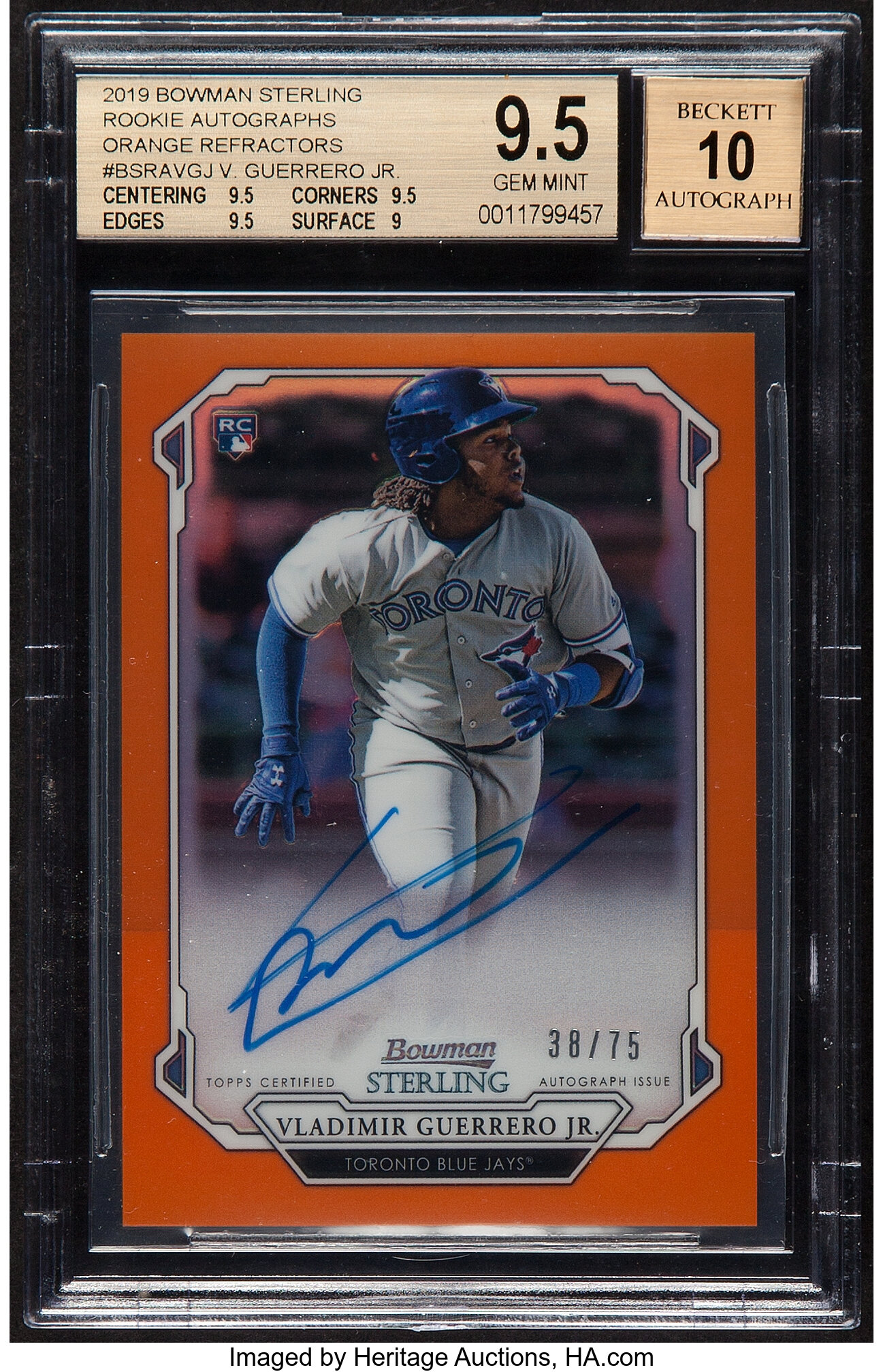 Vladimir Guerrero Jr. Graded 10 Topps Heritage Baseball Card 