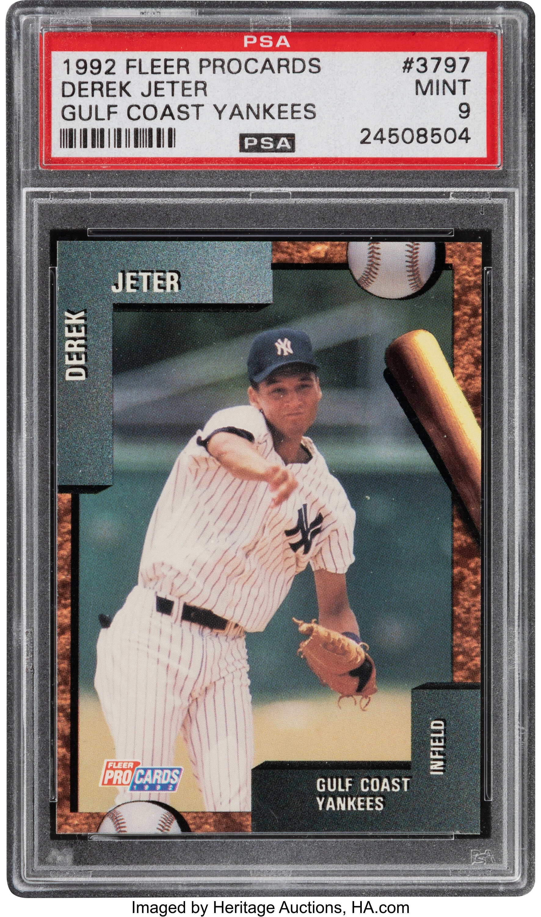1992 Fleer Procards Gulf Coast Yankees Derek Jeter #3797 PSA Mint