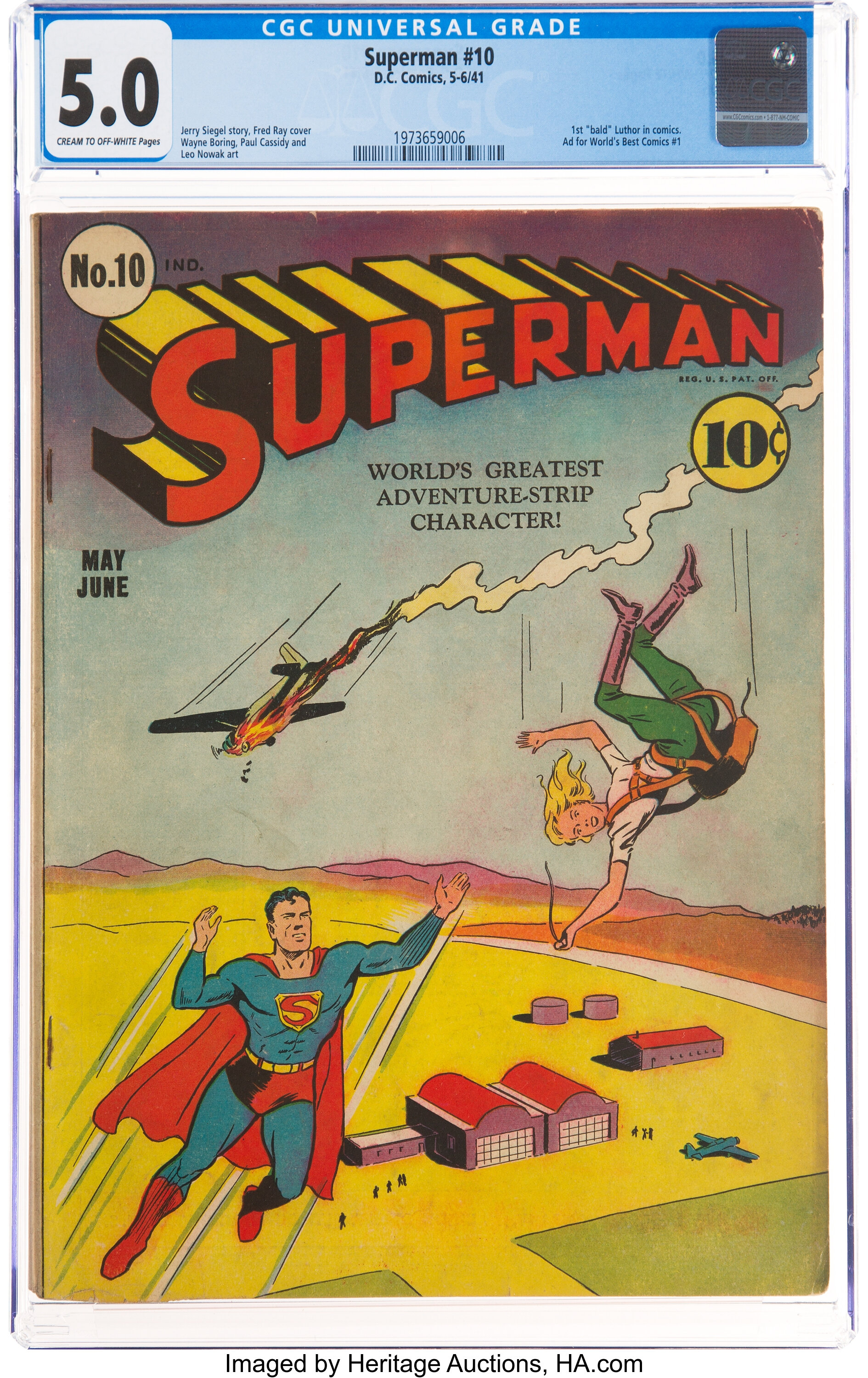 Superman 10 Dc 1941 Cgc Vg Fn 5 0 Cream To Off White Pages Lot Heritage Auctions