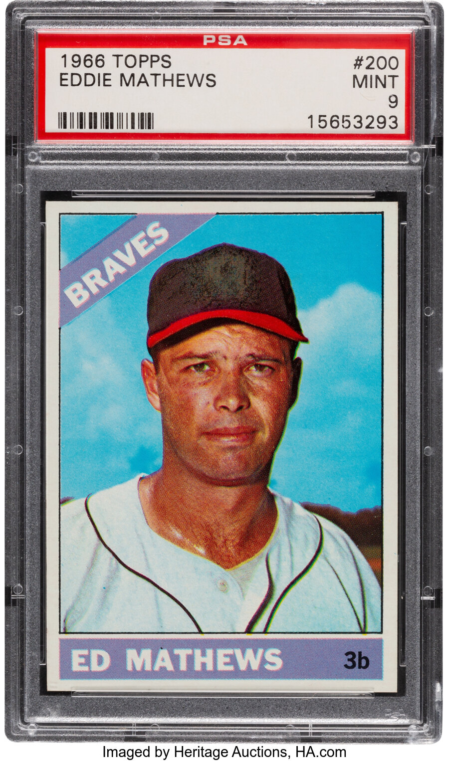 1966 Topps Eddie Mathews #200 PSA Mint 9 - Only One Higher