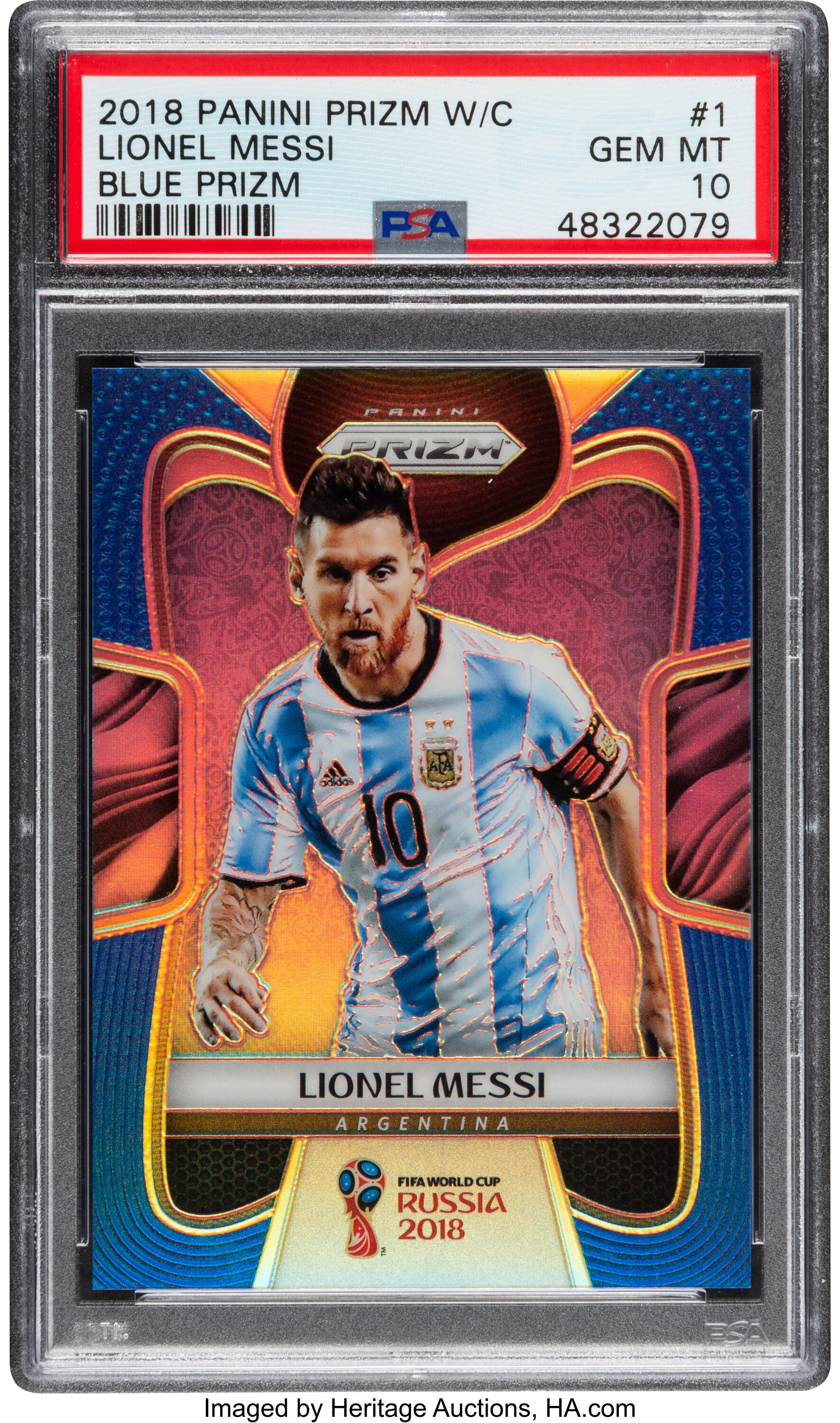 2018 Panini Prizm World Cup Soccer #1 Lionel Messi Argentina PSA 10 Gem Mint