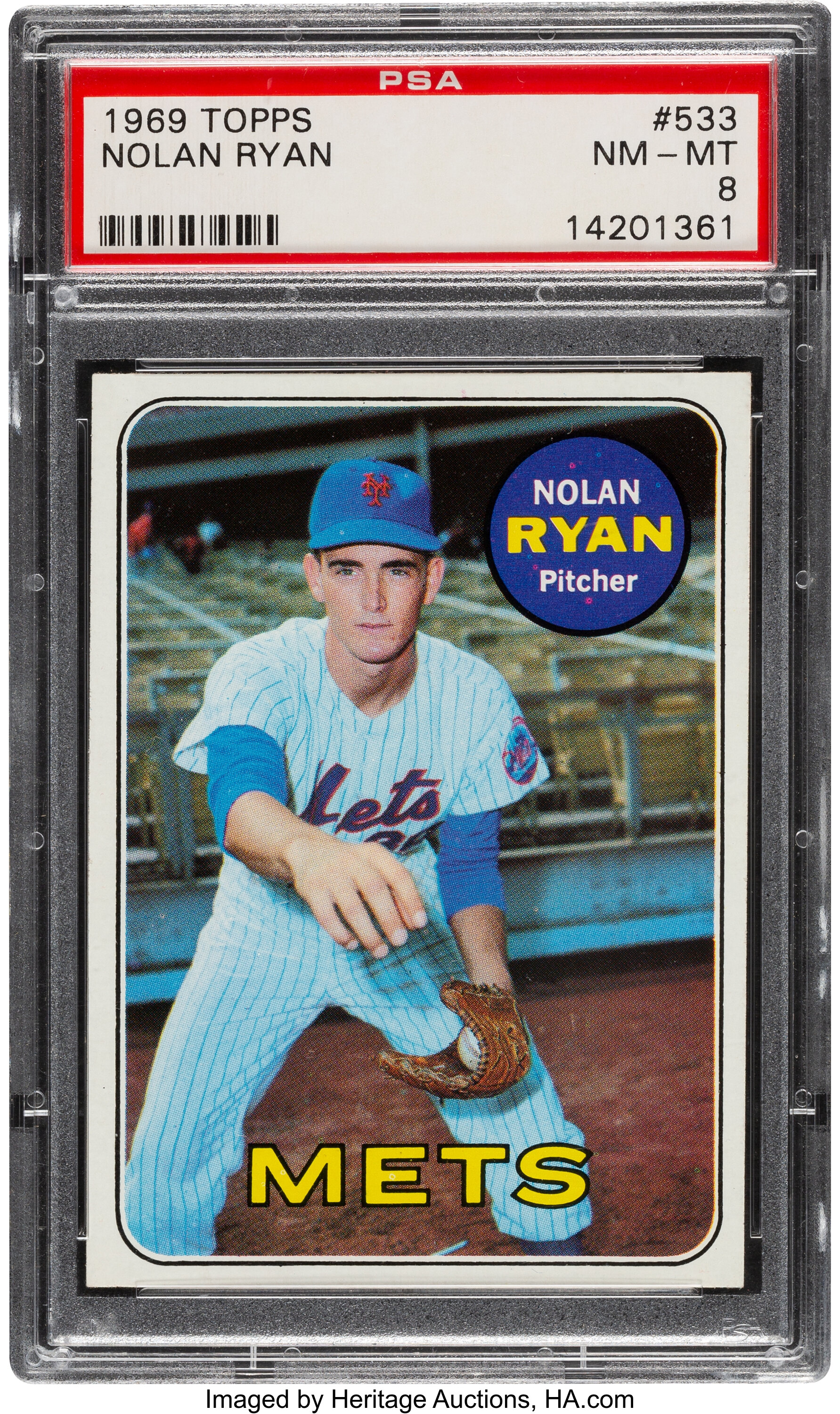  1969 Topps Regular (Baseball) card#533-psa Nolan Ryan