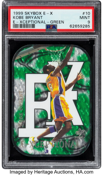 1999 Skybox E-X Kobe Bryant E-Xceptional (Green) #10 PSA Mint 9