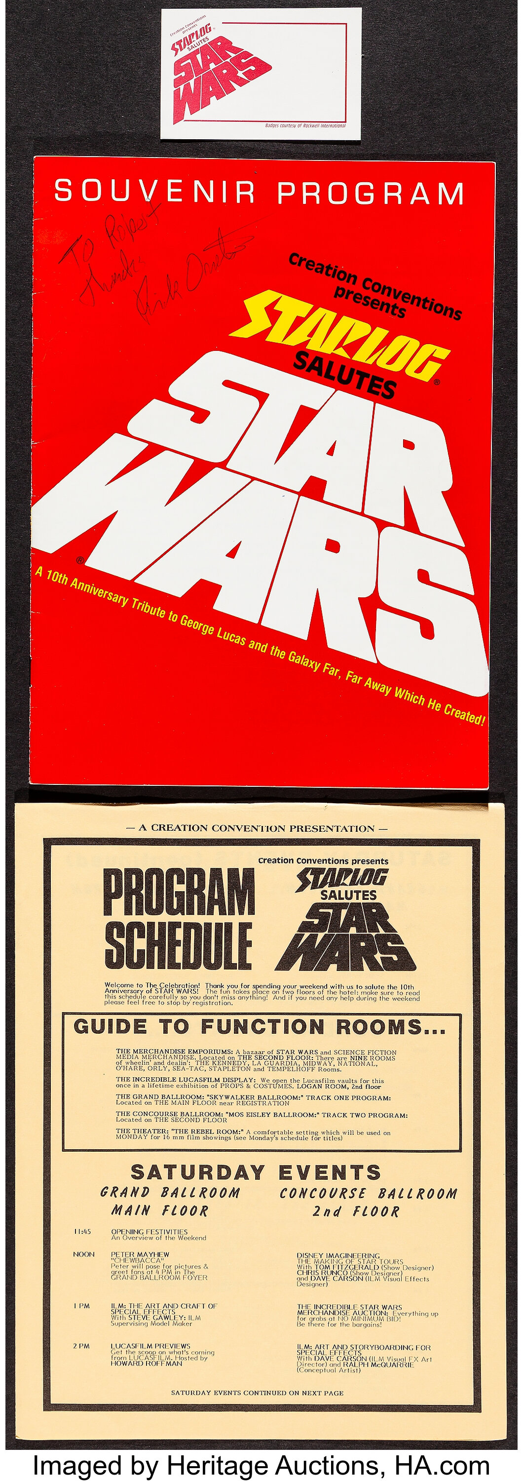 Starlog Salutes Star Wars 1987 Near Mint Mint Signed Program Lot Heritage Auctions