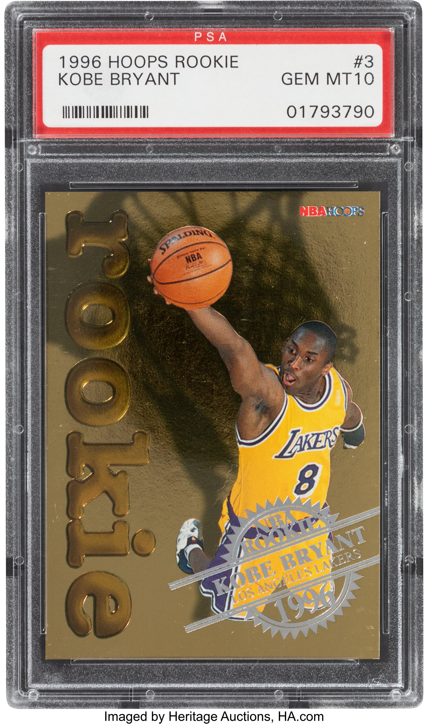 1996 Hoops Kobe Bryant #3 PSA Gem Mint 10. ... Basketball Cards | Lot  #54541 | Heritage Auctions
