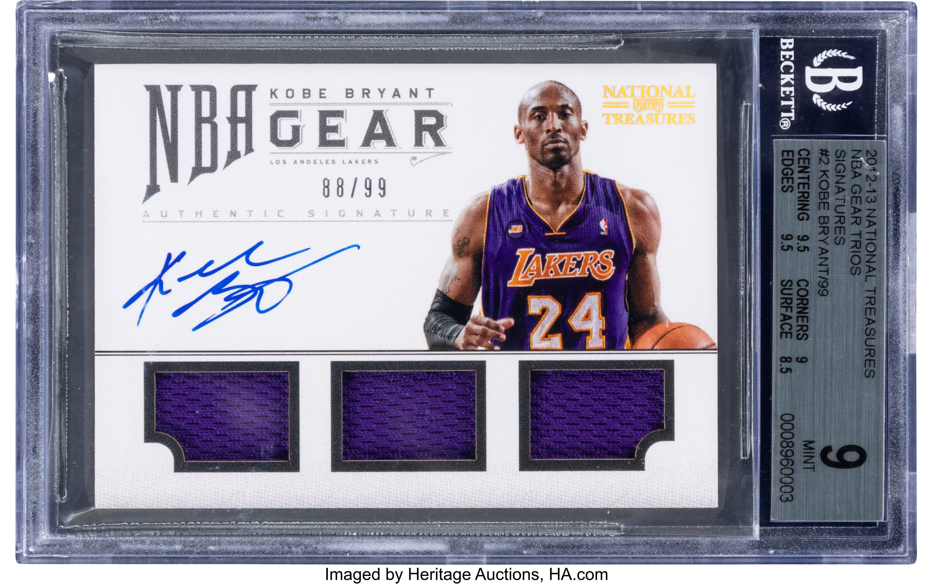 2012 National Treasures Kobe Bryant (NBA Gear Trios-Signatures) #2