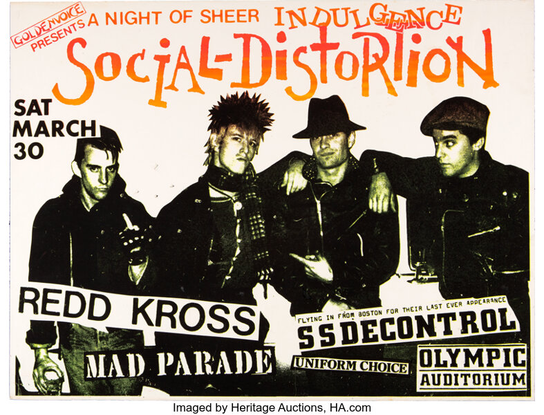 Social Distortion 1985 Los Angeles Concert Poster.... Music | Lot