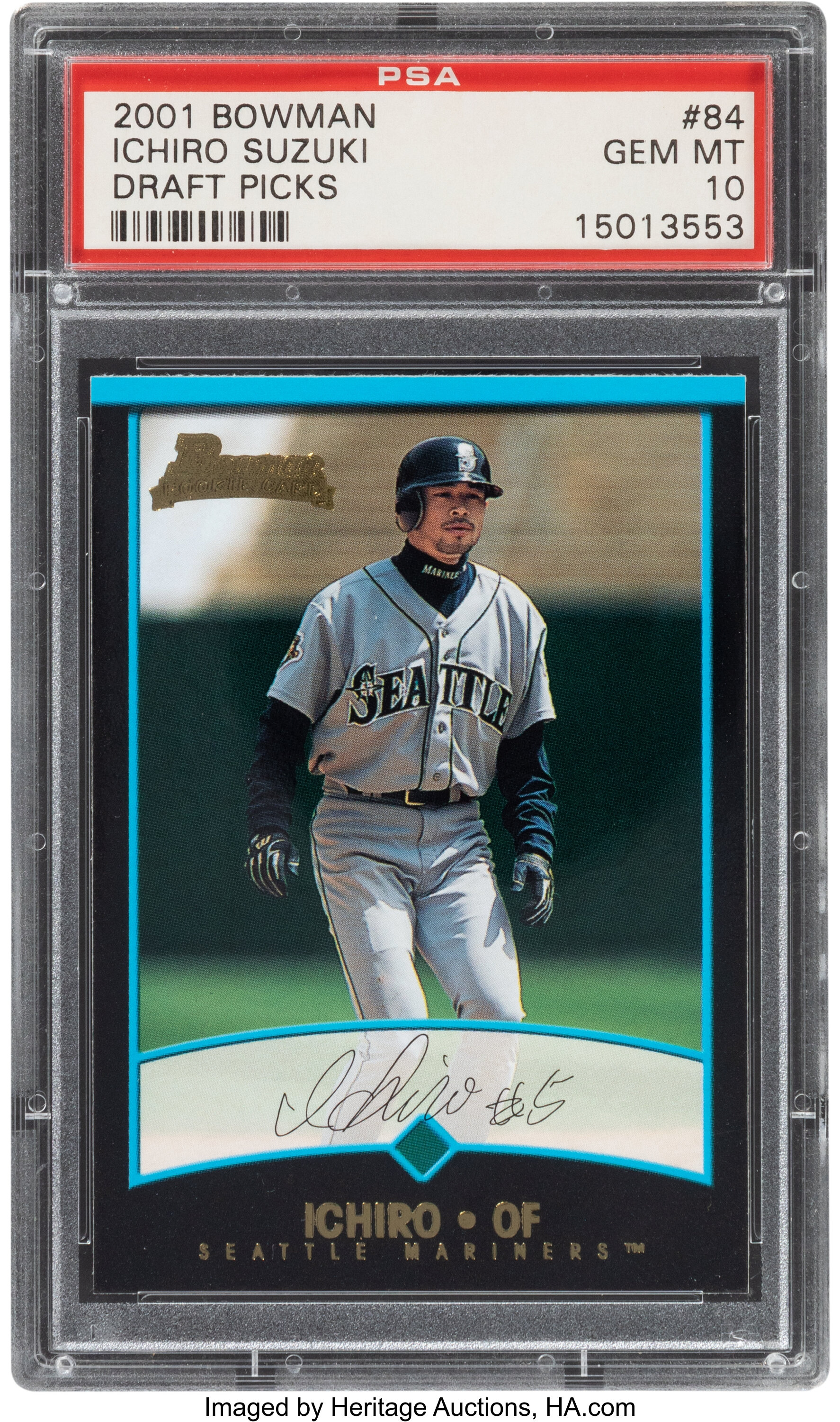 2001 Bowman Chrome Ichiro Suzuki (Gold Refractor) #351 PSA Gem