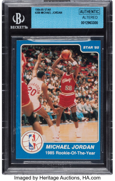 Michael Jordan Rookie Of The Year Baseball Card in Plaque, Great Condition  Auction