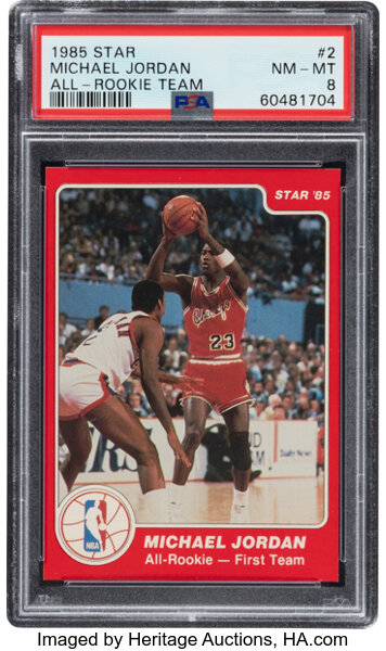 85-86 Star Co Michael Jordan All-Rookie Team - Michael Jordan Cards