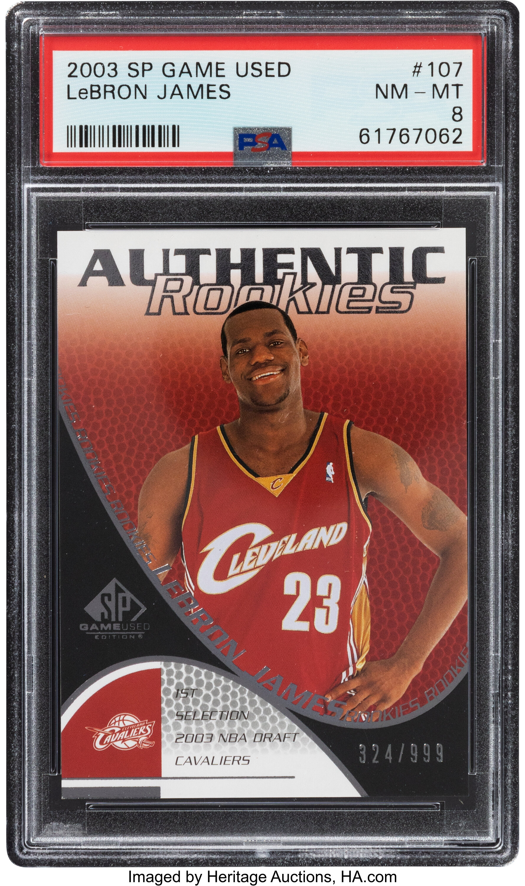 03 Sp Game Used Lebron James Authentic Rookies 107 Psa Nm Mt Lot Heritage Auctions