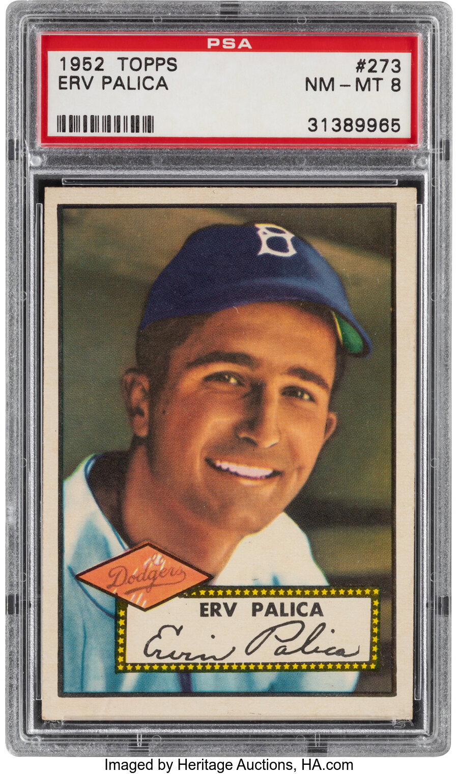 1952 Topps Erv Palica #273 PSA NM-MT 8