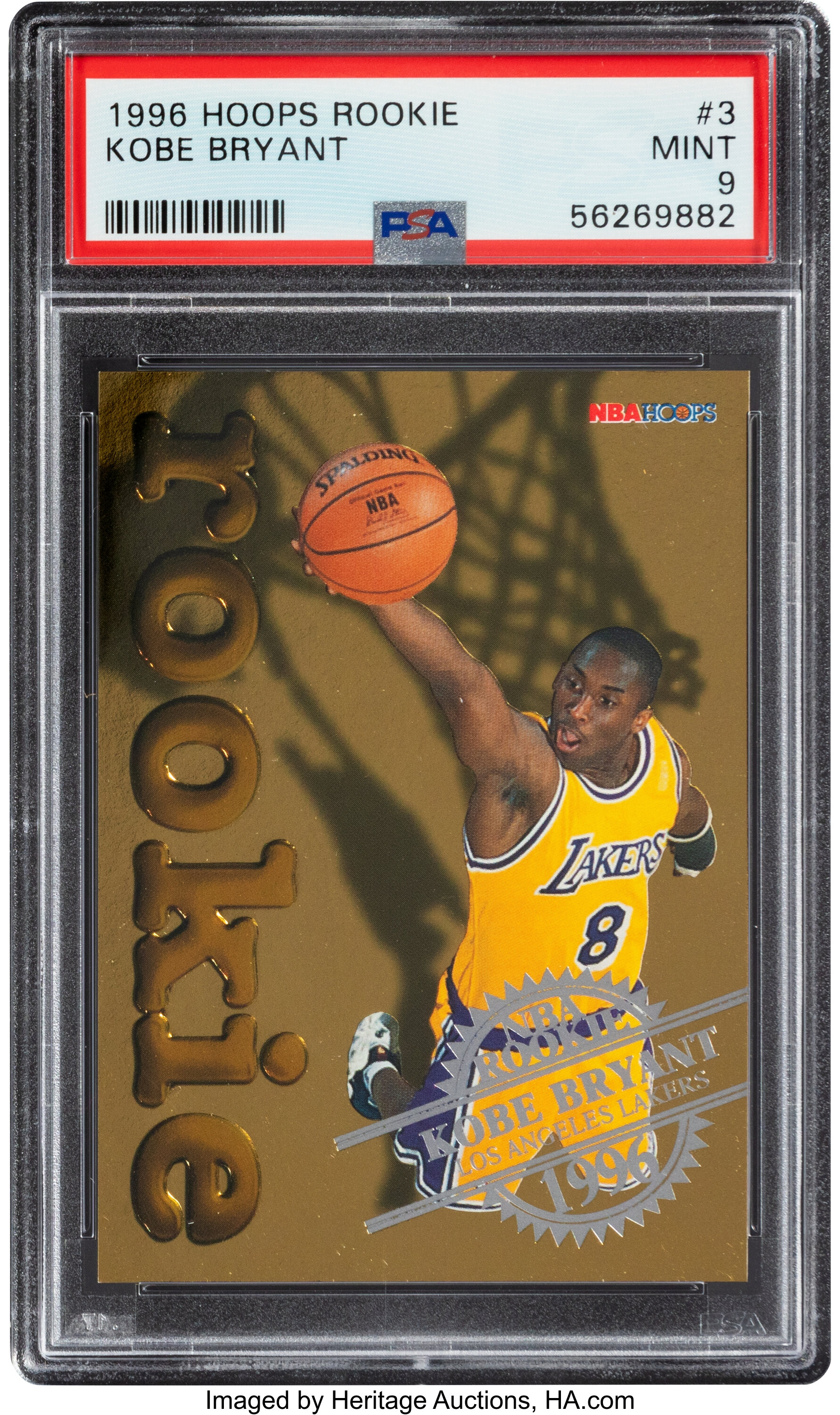 1996 Hoops Rookie Kobe Bryant #3 PSA Mint 9.... Basketball Cards | Lot  #54540 | Heritage Auctions