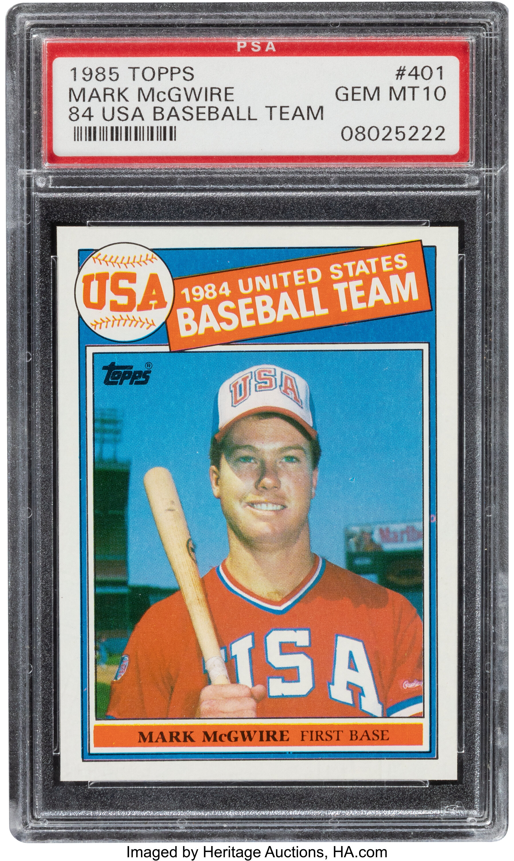 Mark McGwire Team USA 1985 Topps # 401 Rookie Card